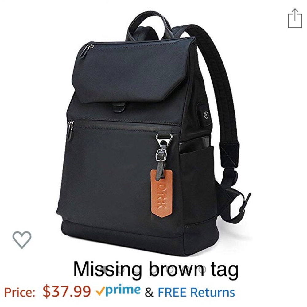 Unisex 15.6 inch laptop backpack - black